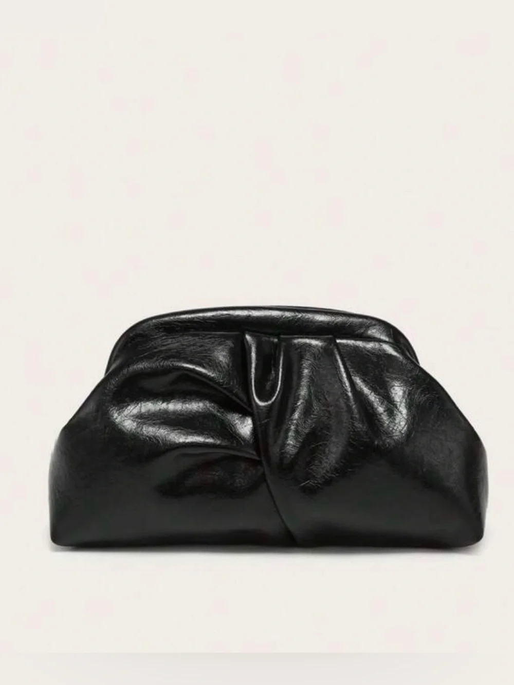 Black Woven Clutch Bag -